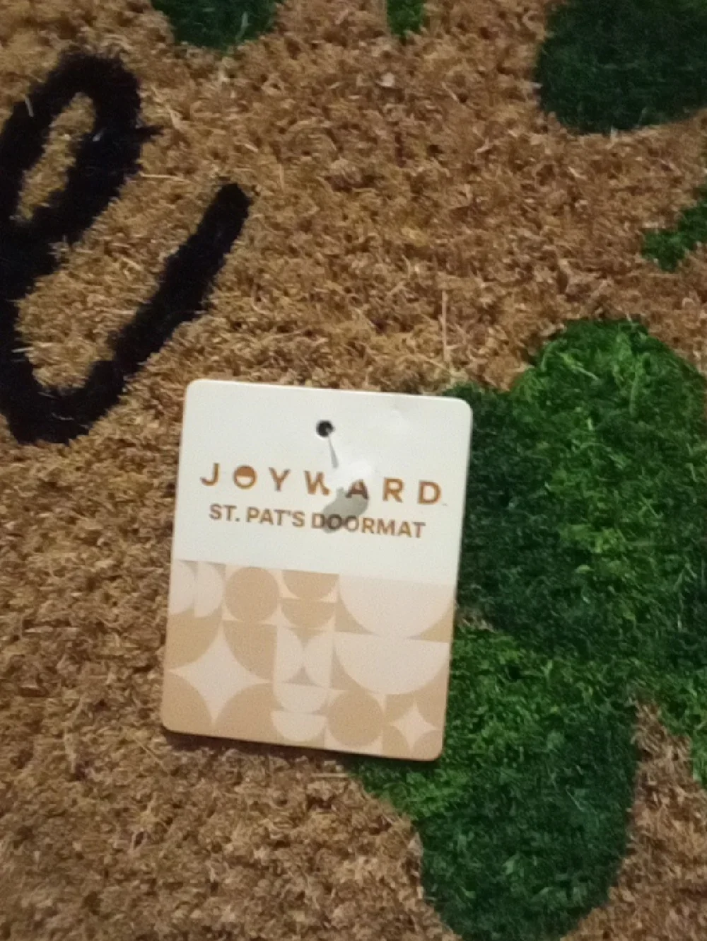 Welcome Coir Doormat with Green Shamrocks BY Joyward NEW!!!